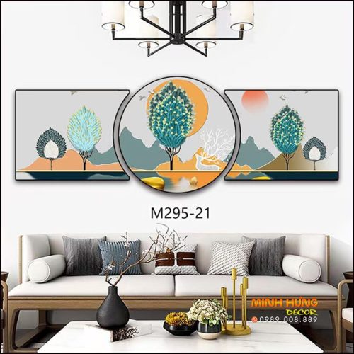 M29521 Tranh Cây Xanh Xum Xuê Cao Lớn