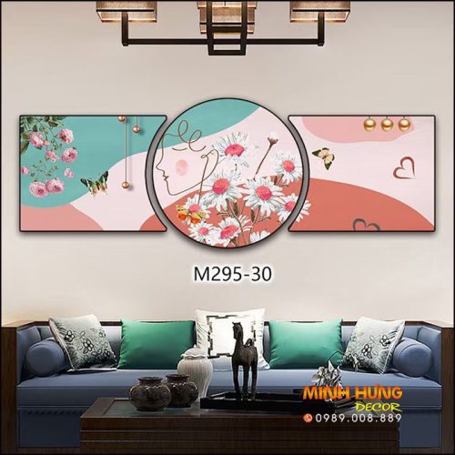 M29530 Tranh Cô Gái Và Hoa Nghệ Thuật