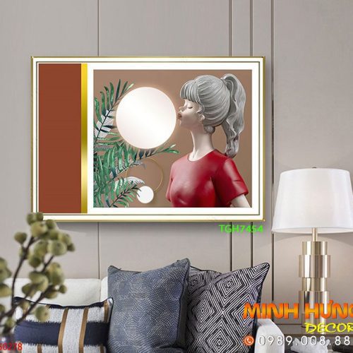 TGH7454 Tranh Cô Gái Phủ Gương Hiện Đại