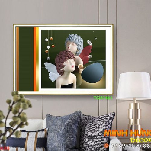 TGH7461 Tranh Decor 2 Cô Gái Phủ Gương Hiện Đại