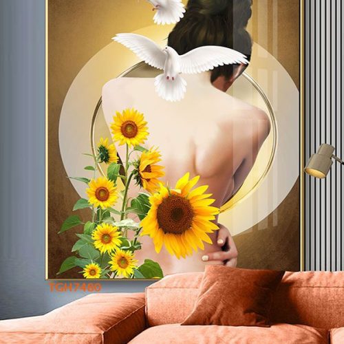 TGH7480 Tranh Decor Cô Gái Phủ Gương Hiện Đại