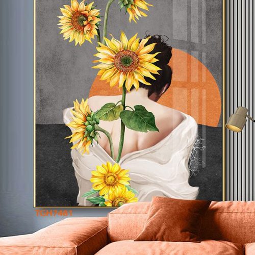 TGH7481 Tranh Decor Cô Gái Phủ Gương Hiện Đại