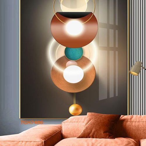 TGH7486 Tranh Decor Vòng Tròn Phủ Gương Hiện Đại