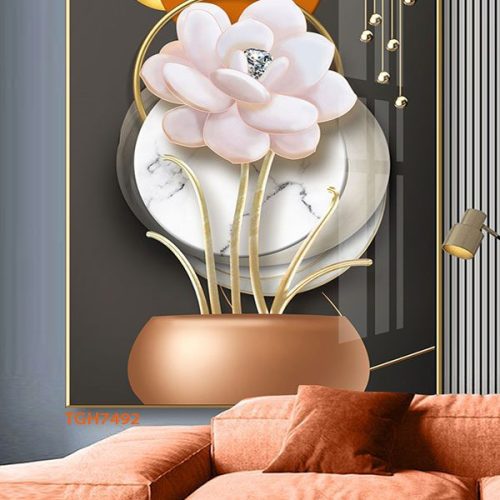 TGH7492 Tranh Decor Bông Hoa Phủ Gương Hiện Đại