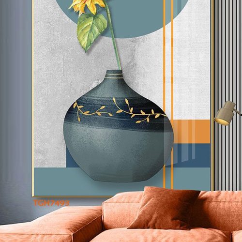 TGH7493 Tranh Bình Hoa Phủ Gương Hiện Đại