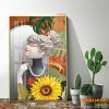 TGH7502 Tranh Decor Cô Gái Tô Son Bông Hoa Hiện Đại