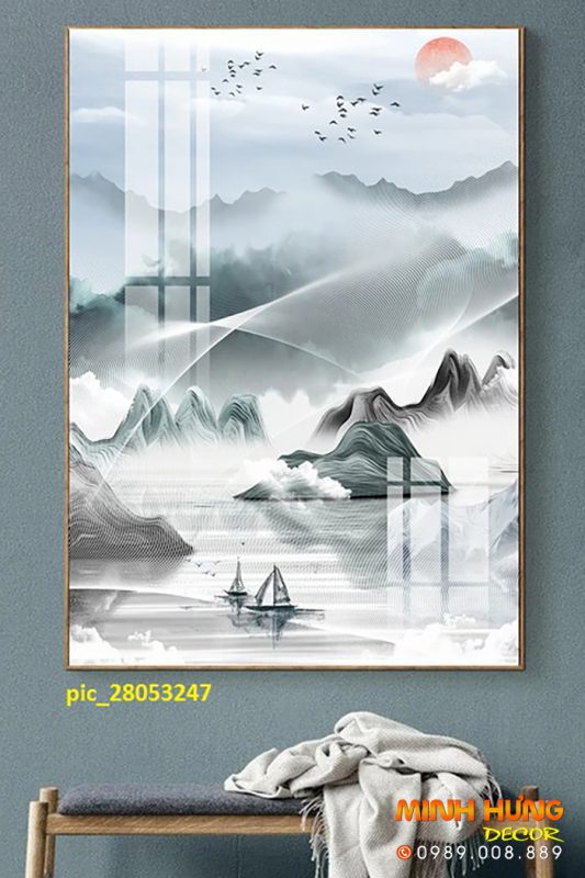 Mẫu tranh sơn thủy đẹp
