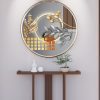 SNO 22139 Tranh tròn nghệ thuật lá cây
