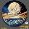SNO 22450 Tranh tròn hươu vàng và đàn cá