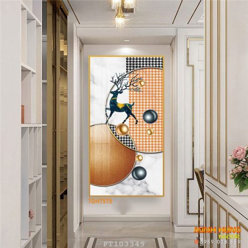 TGH7575 Tranh Hươu Có Sừng Hiện Đại