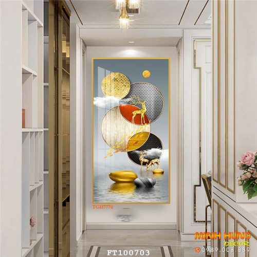 TGH7774 Tranh hươu và cá nghệ thuật