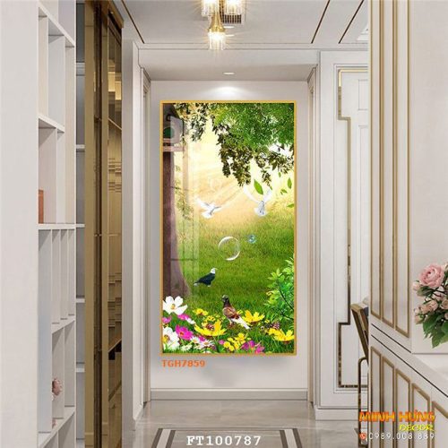 TGH7859 tranh tráng gương bồ câu đẹp
