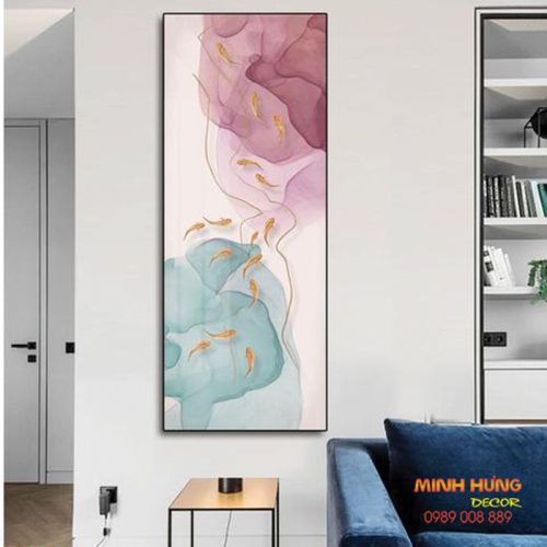 Tranh tráng gương cá chép bơi TGH8425