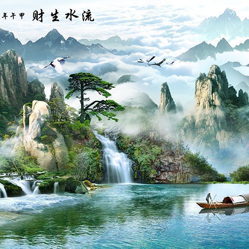 Tranh dán tường phong cảnh son thuy tĩnh lặng 059TTN