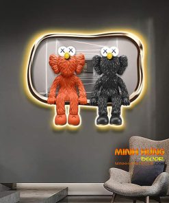 Tranh đèn led 2 chú gấu Bearbricj TL013