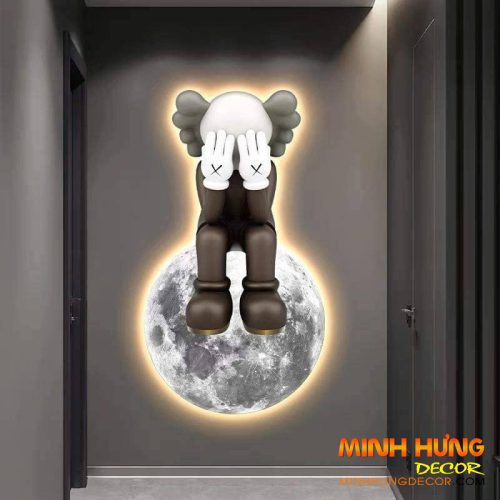 Tranh-đèn Led Bearbrick không giang 50x90 TL009