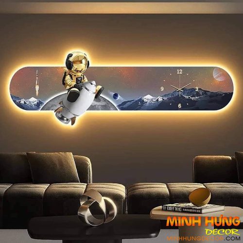 Tranh led Phi Hành Gia đồng hồ TL023