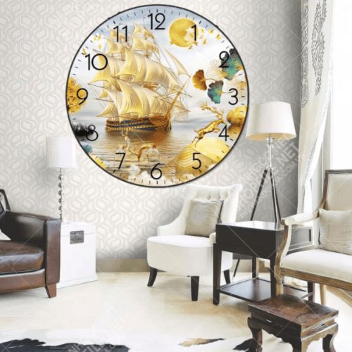 Đồng hồ tranh tráng gương thuận buồm xuôi gió