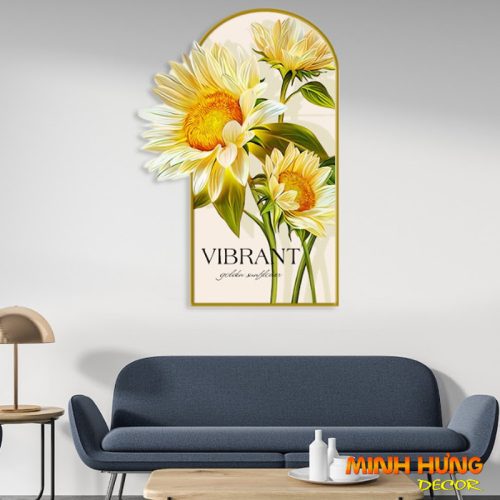 Tranh đen led hoa hướng dương TL032