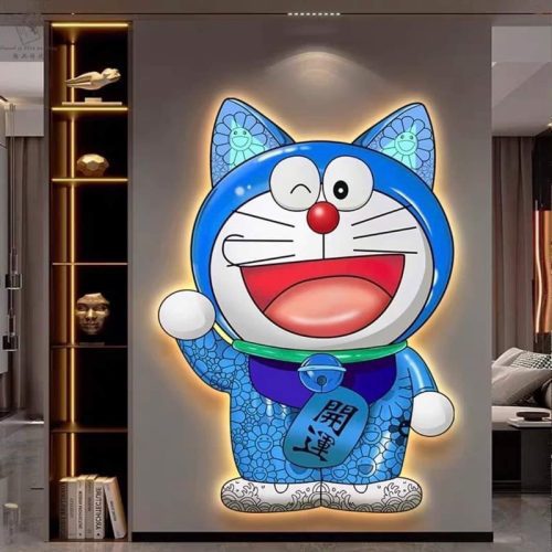 Tranh đèn led mèo deramon TL030