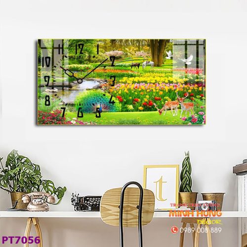 Đồng hồ tranh tráng gương PT7056