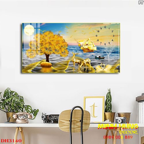 Tranh Đồng Hồ Tráng Gương DH3140