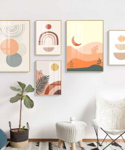 Tranh treo 5 tấm tối giản Minimalist Art TT2174