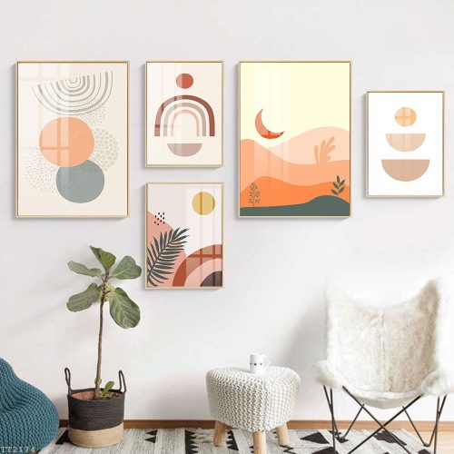 Tranh treo 5 tấm tối giản Minimalist Art TT2174