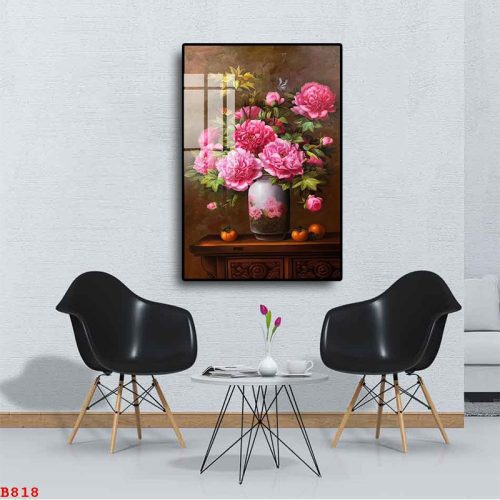 Tranh tráng gương bình hoa B818