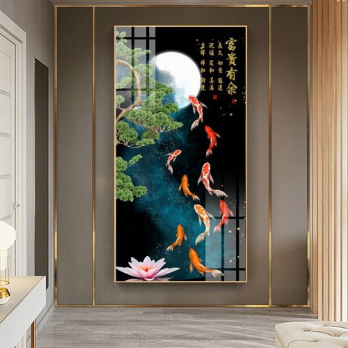 Tranh tráng gương cá hiện đại CT2032