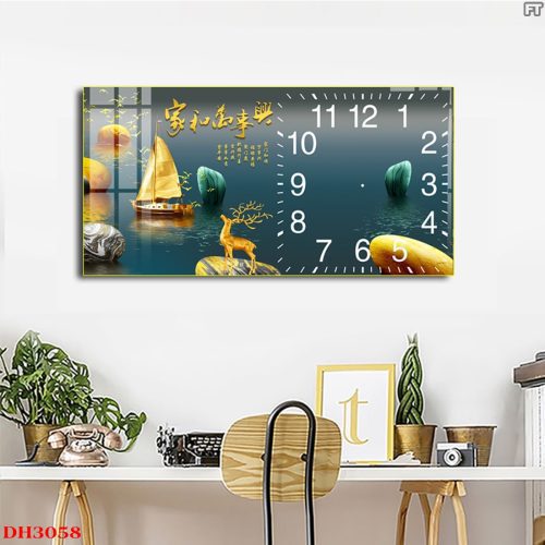Tranh đồng hồ tráng gương DH3058