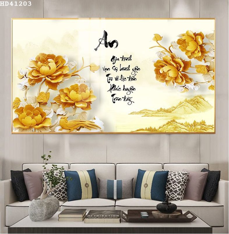 Tranh tráng gương chữ An HD41203