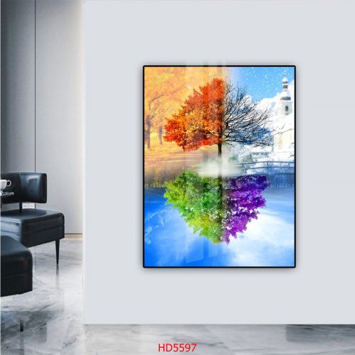 Tranh tráng gương xuân hạ thu đông HD5597