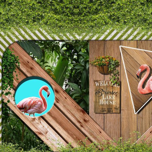 Tranh dán tường hồng hạc TGTV_0293