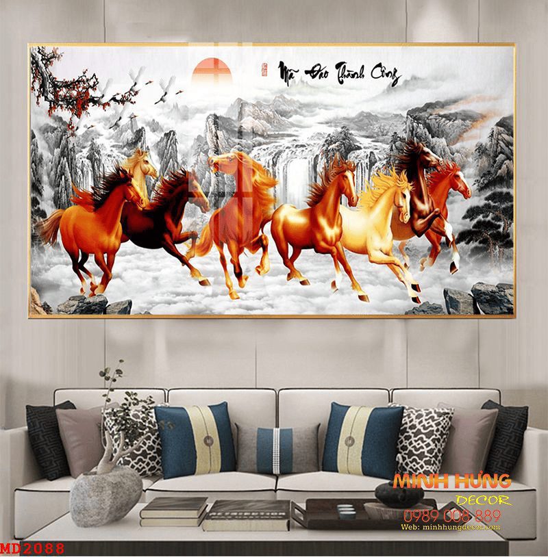 Tranh quà tặng tân gia Bat Mã Phi Nước Đại TTG003