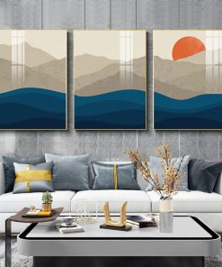 Tranh Canvas biển xanh sóng nhẹ tối giản TT1033