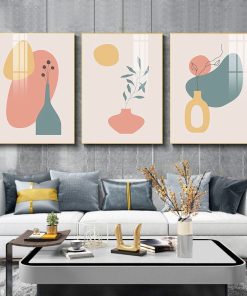 Tranh Canvas chậu cây và hình khối TT1109
