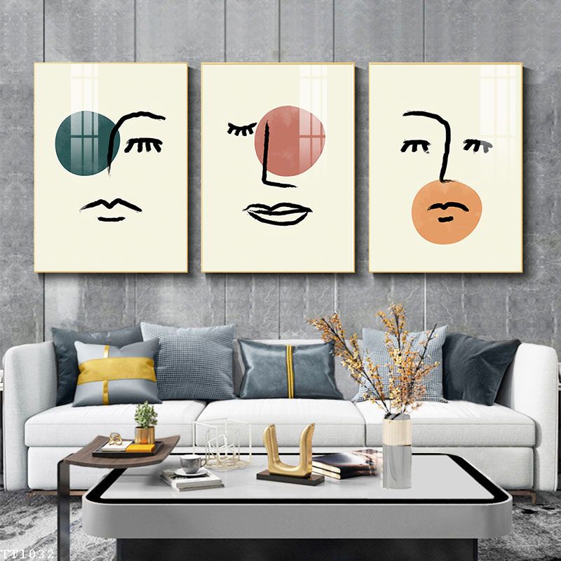 Tranh Canvas trừu tượng chân dung tối giản TT1032