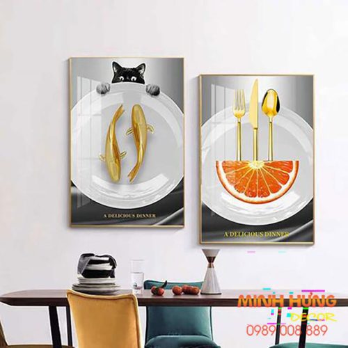 Tranh tráng gương bữa tối vui nhộn TGH8044