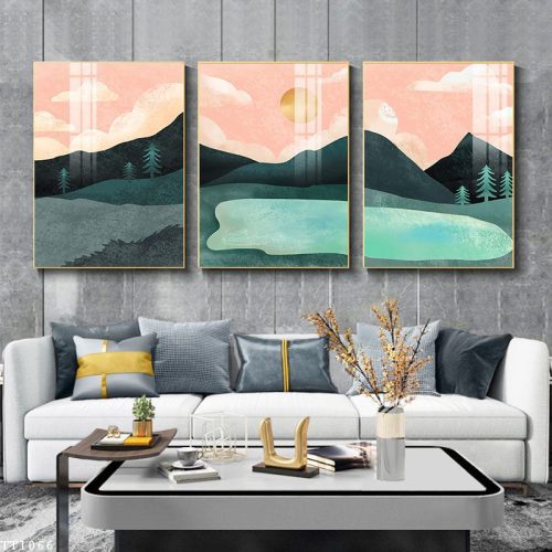 Tranh Canvas hoàng hôn trên hồ TT1066
