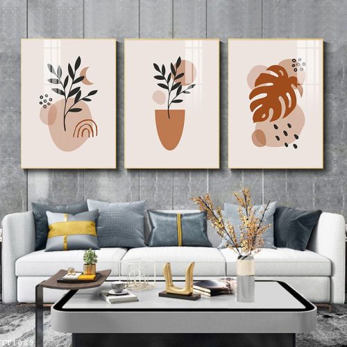 Tranh Canvas những chiếc lá tối giản TT1089