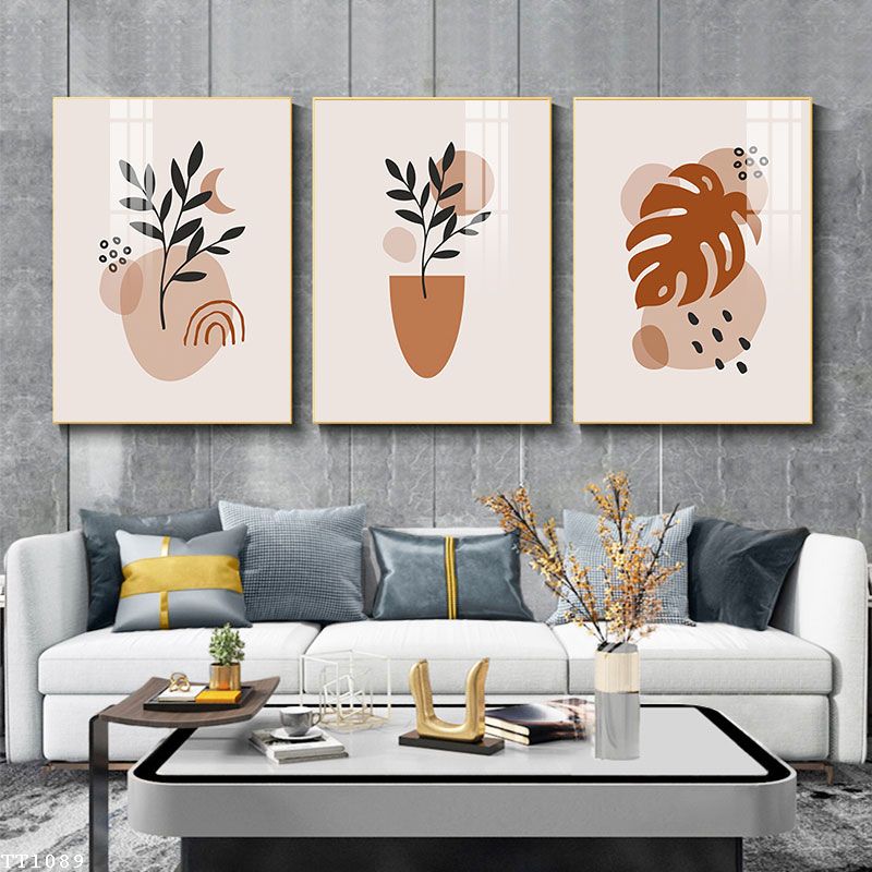 Tranh Canvas những chiếc lá tối giản TT1089