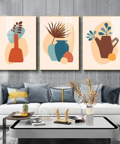 Tranh Canvas bình và chiếc lá tối giản TT1096