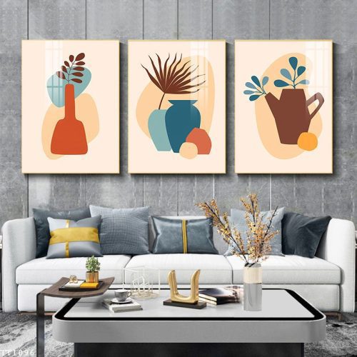 Tranh Canvas bình và chiếc lá tối giản TT1096