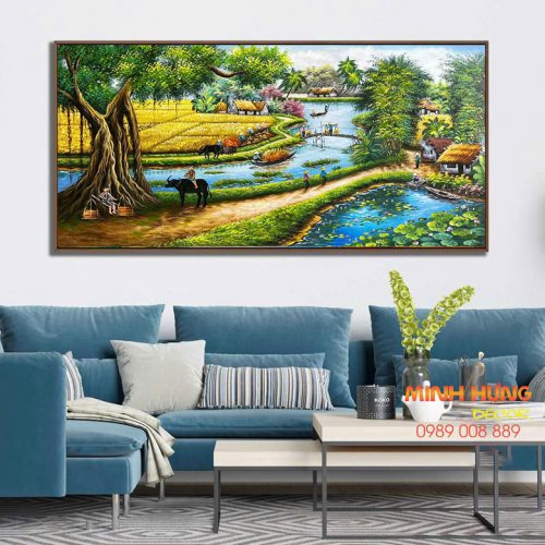 Tranh sơn dầu đồng quê miền tây TSD015