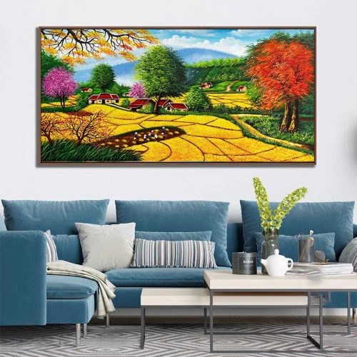 Tranh sơn dầu mùa màng bội thu TSD044