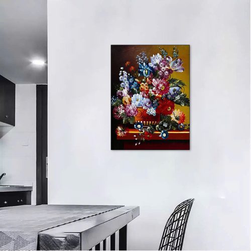 Tranh sơn dầu sắc hoa đong đầy TSD050