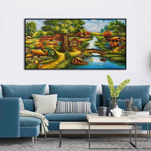 Tranh sơn dầu phong cảnh đồng quê TSD063