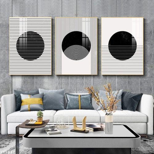 Tranh Canvas vòng tròn trừu tượng đơn sắc TT1047