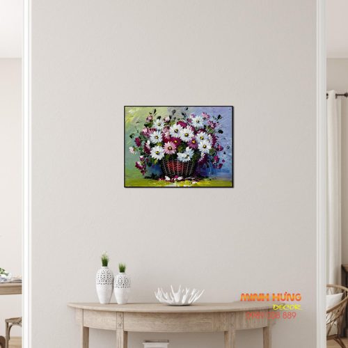 Tranh sơn dầu sắc hoa thanh bình TSD098